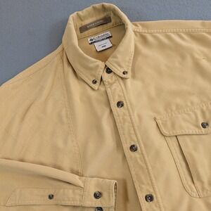 Columbia River Lodge Shooting Shirt Mens XL Quilted Shoulder Long Sleeve Vintage